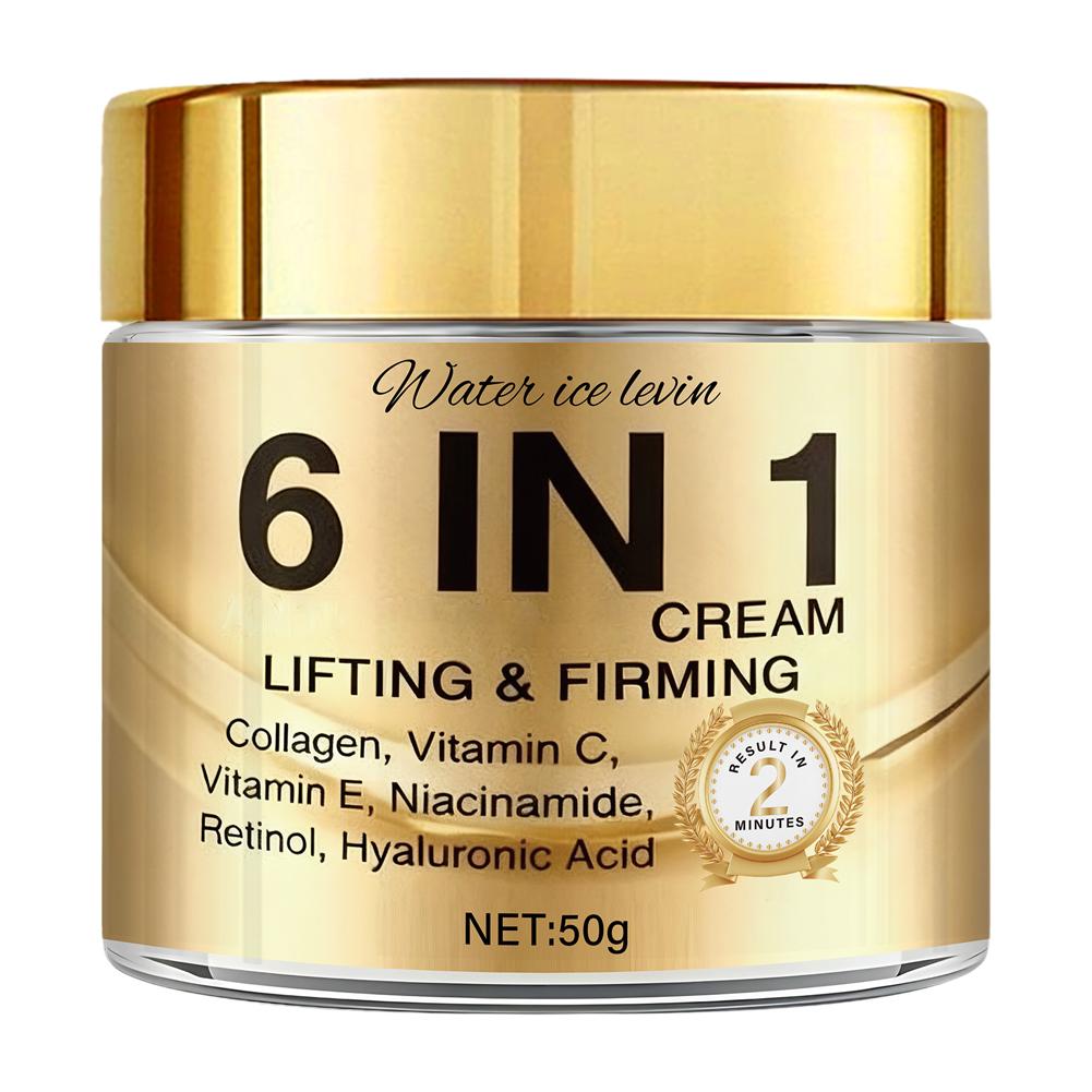 Skincare Vitamin C - 6 IN 1 コラーゲンフェイスクリーム リフティング・ファーミング・モイスチャライザー ビタミンC、E、レチノール、ヒアルロン酸配合
