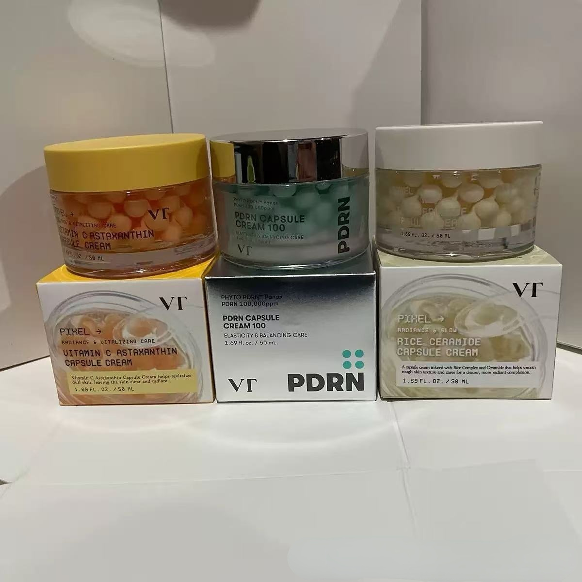 Skincare Vitamin C - VT 100,000ppm PDRNカプセルクリーム、米セラミド＆ビタミンCアスタキサンチンクリーム、肌バリアケア、ふっくら、均一なトーン、なめらか肌用