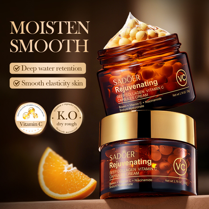 Skincare Vitamin C - ビタミンCカプセルクリーム コラーゲン しわ除去クリーム アンチエイジング 引き締め リフトアップ